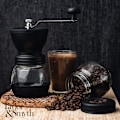 Miniatyrbild 7 av 7: Manuell Kaffekvarn med Justerbar Grovlek, Keramisk Kvarn - Kaffebönkvarn - Bärbar Kaffekvarn - Kompakt Design för Hemmet, Kontoret