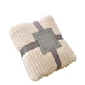 Miniatyrbillede 1 af 5: Stort Flanell Fleece Tæppe 100x150cm Polyester Blødt Behageligt Let Luksus Sengetæppe til Creamy-white