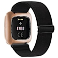 Miniatyrbillede 1 af 5: Elastisk Vævet Loop-Rem Til Fitbit Versa 3 2 Versa Lite Rem Justerbar Nylon Sport Urrem Til Fitbit Sense Rem Black For Fitbit Versa 3