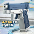 Miniatyrbillede 2 af 5: Mini Ny Glock Manuel Tryk Vandpistol Børns Legetøj Sommer Sommer Stor Vand Vandpistoler grå
