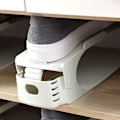 Miniatyrbillede 9 af 9: Sko Slots Pakke med 10 Pladsbesparende Justerbar Sko Opbevaring Organizer med 3-Niveau Højde, Skridsikker Hyldeholder, Plastik Sort