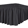 Miniatyrbillede 1 af 5: Sengetæppe Silkeagtig Luksuriøs Wrap Around Sengetæppe Let at Montere Ensartet Ikke-falmende Flæser Elastisk Black M