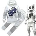 Barn Gutter Jenter Marshmello DJ LED Maske Hettegenser Cosplay Kostyme Party B 160 11-12 År