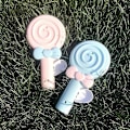 Miniatyrbilde 4 av 5: Håndholdte vifter med kraft Lolipop-vifte Tegneserie Håndholdt sommervifte Håndpresset manuell Mini Bærbar liten håndkjølevifte for barn Voksen Hjem Utendørs Pink L