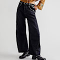Miniatyrbillede 4 af 5: Wide Leg Denim Bukser Komfortable Åndbare Bukser til Dates og Transport Grey S