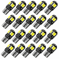 Pikkukuva 1 / 5: 20 kpl W5W T10 LED-polttimo Canbus 5730 8SMD 12V 6000K 194 168 LED Auton sisäkartta Dome-valo Pysäköintivalo Auton signaalivalo
