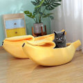 Miniatyrbild 3 av 5: Bananformad Kattsäng Hus Rolig Söt Mysig Husdjurskatt Bo Varma Komfort Mjuk Tvättad Yellow XL
