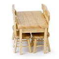Miniatyrbild 4 av 5: 5 st/set 1:12 Mini Dockhusmöbler Trämatbord Stolsset Fickleksak Wood