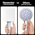 Miniatyrbilde 2 av 8: Dusjhode, høytrykksdusjhode med 6 moduser, kun dusjhode, universelt vannsparende stort dusjhode Silver Shower Head