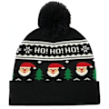 Miniatyrbilde 1 av 5: Strikket Beanie for Kvinner Menn Goth Grafisk Heklet Vinter Varmt Hette Turban Caps for Unisex Voksne Jul Ferie Kostyme, Svart