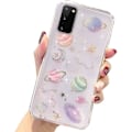 Miniatyrbild 1 av 4: Flicka Case för Samsung Galaxy S21 5g Glitter Case Söt & Snygg Klar Glittrande Bling Case för Tjejer Kvinnor Planet Stjärnor Design Mjuk TPU Stötsäker C