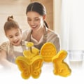 Miniatyrbillede 6 af 6: 4 stk. kageforme påskehare kageforme 3D-formet kanin kylling æg sommerfugl kage prægning forme DIY bageværktøj