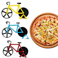 Pikkukuva 5 / 5: Uutuus Pyörän Muotoinen Pizzaleikkuri Kaksoispyörä Leikkuri Keittiö Koti Sisustus Työkalu KAESI Red