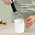Miniatyrbilde 2 av 5: Melkeskummer Håndholdt, 3-trinns USB Oppladbar Elektrisk Visp, Mini Skummaker, Med 3 Rustfrie Visper Perfekt For Bulletproof Kaffe, Lattes, Cappuccino black