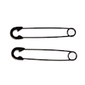 Miniatyrbilde 1 av 5: Gotiske Ørepynt i Rustfritt Stål - Lange Studs med Sikkerhetsnål - Trendig Smykke Black