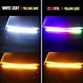 Pikkukuva 5 / 5: 2 kpl LED-auton päiväajovalot Vedenpitävät Universaalit DC 12V Auton Etuvalot Sekventiaalinen Vilkku Keltainen Virtaus Päivävalo white and yellow 27.5cm