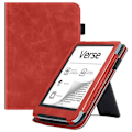 Miniatyrbillede 1 af 5: E-læseretui med kickstand til PocketBook Verse PB629, PU-læder tabletcover med automatisk vækning/dvale Red