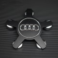 Miniatyrbild 1 av 5: Passar till Audi 134mm Fem-Klor Hjulnavslock Emblem A6 A4L-Audi 5-Klor Konvex Sub-Svart (Fyra Pack)
