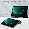 Pikkukuva 2 / 5: Kirkas suojakotelo Samsung Galaxy Tab S9 FE Plus -tabletille, kynäpaikka, kolmiosainen jalustakotelo Green