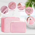 Miniatyrbillede 2 af 4: 8 stk. Rejseorganisatorposer, Bagagepakkeposer med Sko Opbevaringsposer, Mesh Makeupposer pink