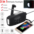 Miniatyrbillede 1 af 5: Svingradio med solceller, lommelygte og 1200mAh Powerbank SOS-WELLNGS sort