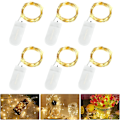 Pikkukuva 1 / 8: LED-keijufigut paristokäyttöiset, 6 kpl 2M 20 LED mikrolankakeijufigut makuuhuoneen purkkilaseille hääjuhliin Warm White 6pcs