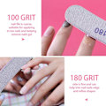 Miniatyrbilde 3 av 8: 15 stk neglefiler profesjonelt sett buede neglefiler 100/180 grit dobbeltsidig smergelbrett manikyrverktøy for hjemme- og salongbruk A15 Pcs Curved  White