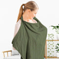 Miniatyrbild 1 av 4: Muslin-amningsöverdrag Andningsbart Bomullsöverdrag För Amning & Pumpning Med Styv Ring Dark Green