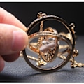 Miniatyrbilde 5 av 7: Harry Potter Time Turner Halskjede Hermines Hvite Sand Gullbelagt Gull