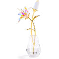 Miniatyrbild 1 av 6: Kristallblomma Figur Lily Blomma Samlarobjekt Present till Kvinnor, Glas Lilium med Kristallvas Metallstam för Hem Bröllopsfest Dekor Clear