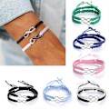Miniatyrbillede 4 af 5: 2x Figur 8 for Infinity Kærligheds Matchende Armbånd Justerbart Flettet Reb til Par