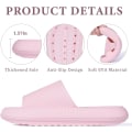 Miniatyrbillede 3 af 7: Cloud Sliders til kvinder og mænd, skridsikre badeværelses slippers til kvinder om sommeren, bløde flip flop pude sliders, platform pool sliders brusebadssko til indendørs Pink 1 5.5 to 6.5 UK