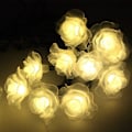 Miniatyrbillede 2 af 5: Solcelle-lysstreng til haven, 6M 30LED Roseblomst Fe-lysstreng Blomster Solcelle-lysstreng Udendørs Vandafvisende (Varmt Hvidt)