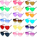 Miniatyrbillede 1 af 5: Hjerteformede briller 17 pakke forskellige farver gradient hjerteformede briller multipack stilfulde og trendy bachelor party briller