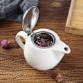 Miniatyrbillede 5 af 5: Elegant Termostabil Keramik Tekande | Rustfrit Stål Låg & Fin Teinfuser  Perfekt til Løsblad Elskere Green