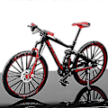 Miniatyrbilde 3 av 3: Mini 1:10 Legering Sykkelmodell Dasktop Simulering Ornament Finger Terrengsykler Leke Red