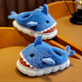 Miniatyrbillede 2 af 5: Børnesko Haj Slippers Bløde Varme Slippers Slip On Fluffy Sko Til Vinter Blue 28-29
