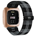 Pikkukuva 1 / 5: Joustava kudottu lenkkiremmi Fitbit Versa 3 2:lle, Versa Lite -remmi, säädettävä nylonurheilukelloremmi Fitbit Sense -kellolle Black Grey For Versa a little