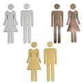Miniatyrbilde 4 av 5: 2 stk Toalett Symbol Selvklebende Baderom Skilting Toalett Dørskilt For Hotell, Kontor, Hjem Wc Plakett Bronze