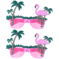 Pikkukuva 1 / 3: 2 kpl Havaijin aurinkolasit luovat kookospalmu flamingot valokuva rekvisiitta lasit rannalle Havaijin juhliin kesäksi (vaaleanpunainen)