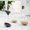 Miniatyrbillede 5 af 5: 5/15/30/60 Minutter Nyt Nordisk Glas Dråbe Time Timeglas Timer Kreativ Boligindretning Håndværk Dekoration Valentinsdagsgave 5min 5x12 cm Gold