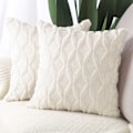 Miniatyrbillede 1 af 5: Sæt med 2 Bløde Plys Kort Uld Fløjl Dekorative Pudebetræk Luksus Stil Pudebetræk til Sofa Soveværelse Beige 45 x 45cm Kvadrat