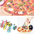 Pikkukuva 3 / 5: Uutuus Pyörän Muotoinen Pizzaleikkuri Kaksoispyörä Leikkuri Keittiö Koti Sisustus Työkalu KAESI Red