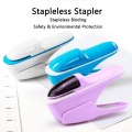 Miniatyrbilde 3 av 6: Heftemaskin uten stifter, manuelle stiftemaskiner, bærbar stiftfri stiftemaskin for brosjyrer, aviser, brosjyrer Blue