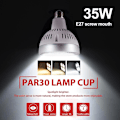 Pikkukuva 2 / 5: ZHOUBA E27 35W P30 PAR30 LED-lamppu Super kirkas valokeila koti- ja studiokäyttöön Black Case White Light.