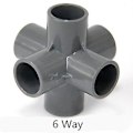 Miniatyrbilde 1 av 5: PVC Rørkoblingsledd 3 4 5 6 Veis Slangesplitter 20-50mm Hagevanning Vannrør Fittings Koblingsadapter DIY Hyllekobling 25mm 6 Way4