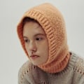 Miniatyrbilde 4 av 5: Høykvalitets ullstrikket lue med balaklava for kvinner, høst- og vinterlue, koreansk designer, varm pullover-halsvarmer, hette Yellow 56-59cm