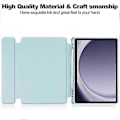 Miniatyrbillede 4 af 5: Til Samsung Galaxy Tab A9+ 360 Graders Rotation Gennemsigtigt Smart Læder Etui med Tastatur S20241230512 Sky Blue