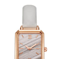Miniatyrbillede 2 af 5: Ur elegant vintage simpelt stil rektangulært rustfrit stål moderigtigt armbåndsur til kvinder hvid