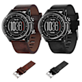 Miniatyrbilde 3 av 4: For Garmin Fenix 3 Sapphire 26mm Lær Stålspenne Klokkereim Brown